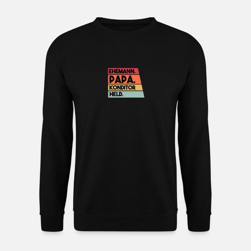 Ehemann Papa Konditor Held - Unisex Pullover - Schwarz