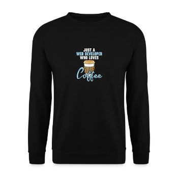 Website Development Coffee Web Developer Programme - Unisex Pullover - Schwarz - Vorne - Alina (178cm) & Michal (187cm)