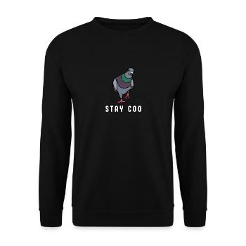 Stay Coo Bird | Funny Cool Pigeon Birding - Unisex Sweatshirt - black - Front - Alina (178cm) & Michal (187cm)