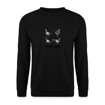Stay Coo Bird | Funny Cool Pigeon Birding - Unisex Sweatshirt - black - Front - Alina (178cm) & Michal (187cm)