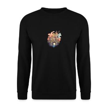 Fantasie-Schloss - Unisex Pullover - Schwarz - Vorne - Alina (178cm) & Michal (187cm)
