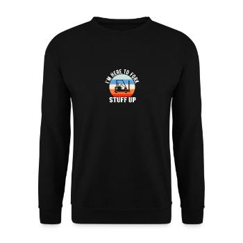 Forklift driver operator funny design - Unisex Sweatshirt - black - Front - Alina (178cm) & Michal (187cm)