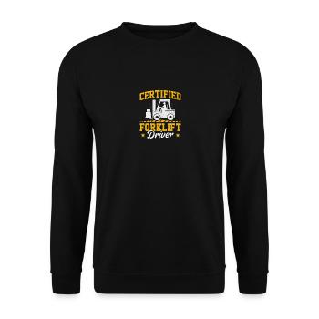 Forklift driver operator funny design - Unisex Sweatshirt - black - Front - Alina (178cm) & Michal (187cm)