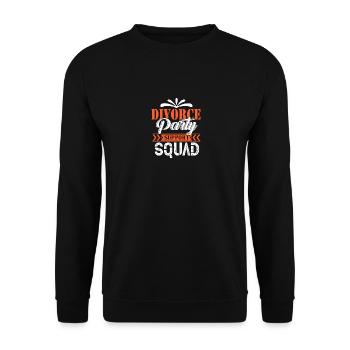 Witziges Scheidungsgeschenk Sarkastische Scheidung - Unisex Pullover - Schwarz - Vorne - Alina (178cm) & Michal (187cm)