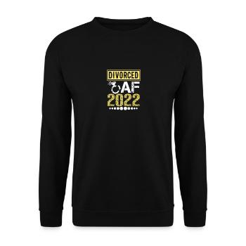Witziges Scheidungsgeschenk Sarkastische Scheidung - Unisex Pullover - Schwarz - Vorne - Alina (178cm) & Michal (187cm)