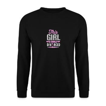 Witziges Scheidungsgeschenk Sarkastische Scheidung - Unisex Pullover - Schwarz - Vorne - Alina (178cm) & Michal (187cm)