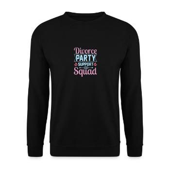 Witziges Scheidungsgeschenk Sarkastische Scheidung - Unisex Pullover - Schwarz - Vorne - Alina (178cm) & Michal (187cm)