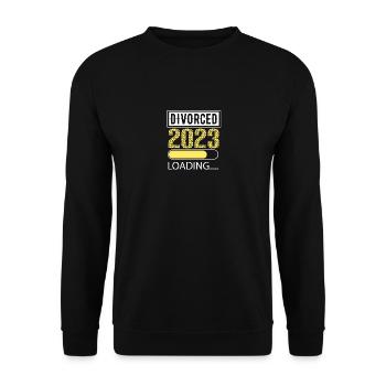 Witziges Scheidungsgeschenk Sarkastische Scheidung - Unisex Pullover - Schwarz - Vorne - Alina (178cm) & Michal (187cm)