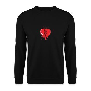Witziges Scheidungsgeschenk Sarkastische Scheidung - Unisex Pullover - Schwarz - Vorne - Alina (178cm) & Michal (187cm)