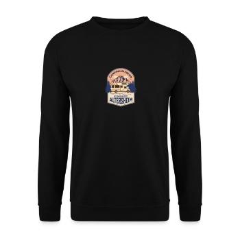 Camping Im Freien Ist Das Bessere Altersheim - Unisex Pullover - Schwarz - Vorne - Alina (178cm) & Michal (187cm)