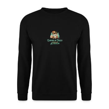 Camping Im Freien Ist Das Bessere Altersheim - Unisex Pullover - Schwarz - Vorne - Alina (178cm) & Michal (187cm)