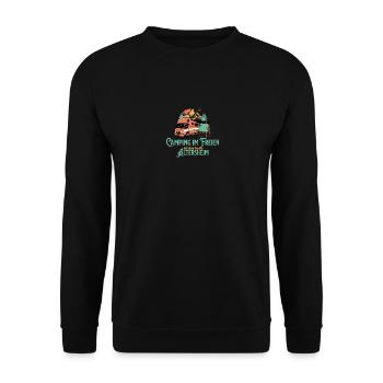 Camping Im Freien Ist Das Bessere Altersheim - Unisex Pullover - Schwarz - Vorne - Alina (178cm) & Michal (187cm)
