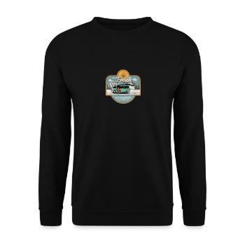 Camping Im Freien Ist Das Bessere Altersheim - Unisex Pullover - Schwarz - Vorne - Alina (178cm) & Michal (187cm)