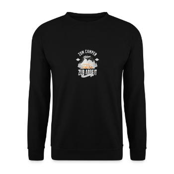 Zum Campen Geboren Wohnmobil - Unisex Pullover - Schwarz - Vorne - Alina (178cm) & Michal (187cm)