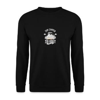Zum Campen Geboren Wohnmobil - Unisex Pullover - Schwarz - Vorne - Alina (178cm) & Michal (187cm)