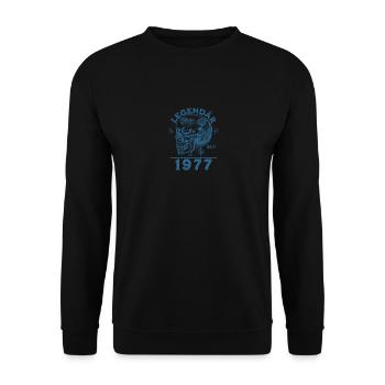 Geburtstag Legendär Seit 1977 Geschenk - Unisex Pullover - Schwarz - Vorne - Alina (178cm) & Michal (187cm)