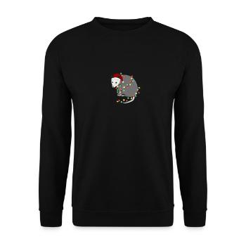Christmas Animal Opposum Light Chain Cap - Unisex Sweatshirt - black - Front - Alina (178cm) & Michal (187cm)