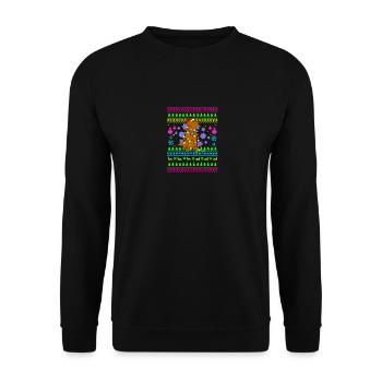 Funny Christmas Outfit Ugly Christmas Dog - Unisex Sweatshirt - black - Front - Alina (178cm) & Michal (187cm)