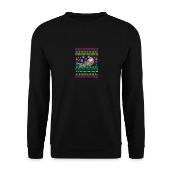 Funny Christmas Outfit Ugly Christmas Otter - Unisex Sweatshirt - black - Front - Alina (178cm) & Michal (187cm)