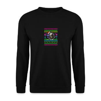 Funny Christmas Outfit Ugly Christmas Cat - Unisex Sweatshirt - black - Front - Alina (178cm) & Michal (187cm)