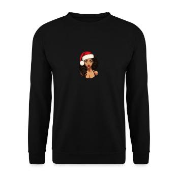 Mrs. Santa Claus Black Santa Claus - Unisex Sweatshirt - black - Front - Alina (178cm) & Michal (187cm)