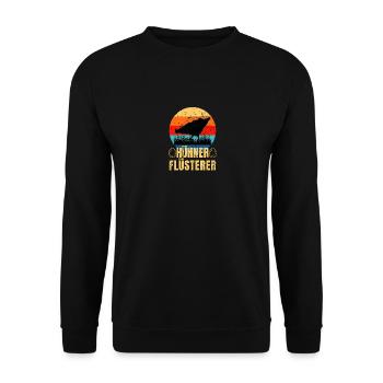 Hühner Flüsterer Lustiges Landwirt Huhn - Unisex Pullover - Schwarz - Vorne - Alina (178cm) & Michal (187cm)