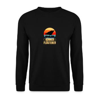 Hühner Flüsterer Lustiges Landwirt Huhn - Unisex Pullover - Schwarz - Vorne - Alina (178cm) & Michal (187cm)