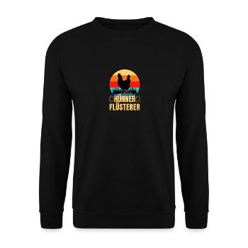 Hühner Flüsterer Lustiges Landwirt Huhn - Unisex Pullover - Schwarz - Vorne - Alina (178cm) & Michal (187cm)