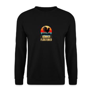 Hühner Flüsterer Lustiges Landwirt Huhn - Unisex Pullover - Schwarz - Vorne - Alina (178cm) & Michal (187cm)