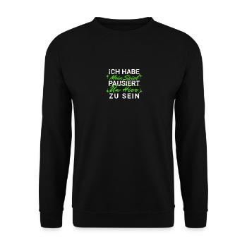 Zocker Gamer Spruch Teenager Junge Geburtstag - Unisex Pullover - Schwarz - Vorne - Alina (178cm) & Michal (187cm)