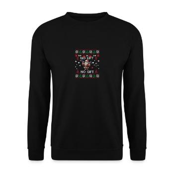 No Lift No Gift Fitness Weihnachten Geschenk Gym - Unisex Pullover - Schwarz - Vorne - Alina (178cm) & Michal (187cm)