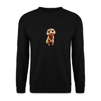 Meerkat, Animal Lover, Sweet, Surikate, Mongoose - Unisex Sweatshirt - black - Front - Alina (178cm) & Michal (187cm)