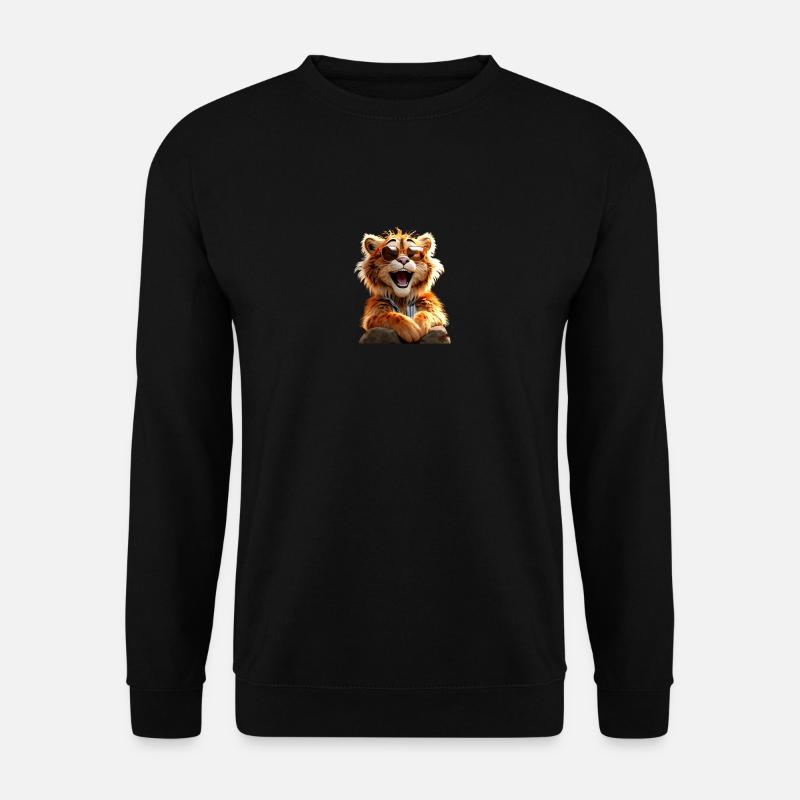 Tiger Raubkatze Wilde Katzen Liebhaber Süßer Tiger - Unisex Pullover - Schwarz