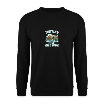 Turtle Reptile Earth Day Watercolor Nature Prehistoric - Unisex Sweatshirt - black - Front - Alina (178cm) & Michal (187cm)