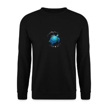 Happy Earth Day Sea Turtle Universe Globe - Unisex Sweatshirt - black - Front - Alina (178cm) & Michal (187cm)