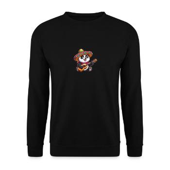 Cinco de Mayo Panda: mariachi with guitar - Unisex Sweatshirt - black - Front - Alina (178cm) & Michal (187cm)
