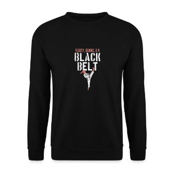 Beauté cerveaux et une ceinture noire - Sweat-shirt Unisexe - noir - Devant - Alina (178cm) & Michal (187cm)