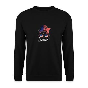 États-Unis - Sweat-shirt Unisexe - noir - Devant - Alina (178cm) & Michal (187cm)