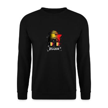 Belgien - Unisex Pullover - Schwarz - Vorne - Alina (178cm) & Michal (187cm)