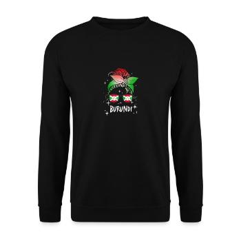 Burundi - Sweat-shirt Unisexe - noir - Devant - Alina (178cm) & Michal (187cm)