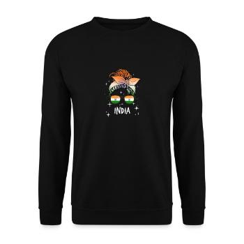 Indien - Unisex Pullover - Schwarz - Vorne - Alina (178cm) & Michal (187cm)