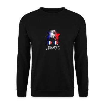 Frankreich - Unisex Pullover - Schwarz - Vorne - Alina (178cm) & Michal (187cm)
