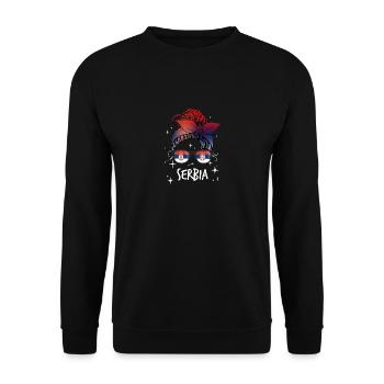 Serbia - Unisex Sweatshirt - black - Front - Alina (178cm) & Michal (187cm)