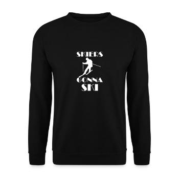 Skiers going to Ski - Unisex Sweatshirt - black - Front - Alina (178cm) & Michal (187cm)