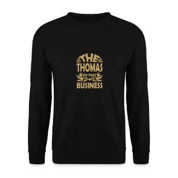 Name: Thomas - Unisex Sweatshirt - black - Front - Alina (178cm) & Michal (187cm)