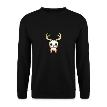 Magic Pixel Reindeer: A feast of nostalgia and - Unisex Sweatshirt - black - Front - Alina (178cm) & Michal (187cm)