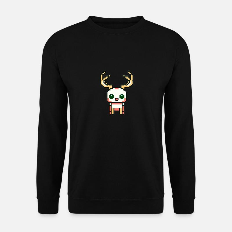 Magisches Pixel-Rentier: Ein Fest der Nostalgie un - Unisex Pullover - Schwarz