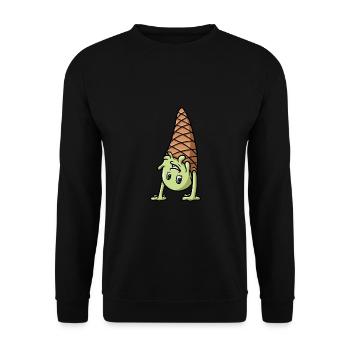 Une crème glacée qui fait un handstand - Sweat-shirt Unisexe - noir - Devant - Alina (178cm) & Michal (187cm)