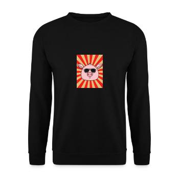 Pig - Unisex Sweatshirt - black - Front - Alina (178cm) & Michal (187cm)