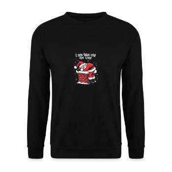 Weihnachtsbaum, Weihnachten, Santa, Schornstein - Unisex Pullover - Schwarz - Vorne - Alina (178cm) & Michal (187cm)